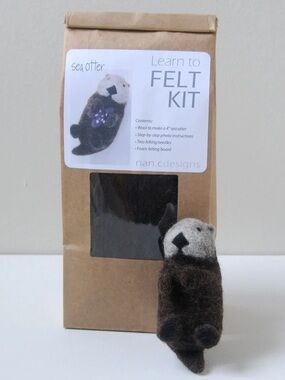 Nan.C Designs Learn to Felt Kit - Sea Otter Needle Felting Craft Kit NIP - BC